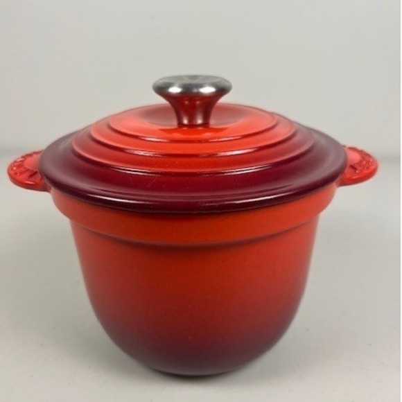 Le Creuset Enameled Cast Iron Rice Pot 1.5 Qt Size 16 Cerise Red Made in France - Picture 4 of 11